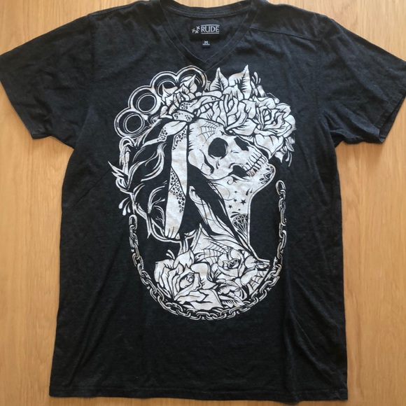 RUDE Other - Rude graphic v-neck t-shirt.